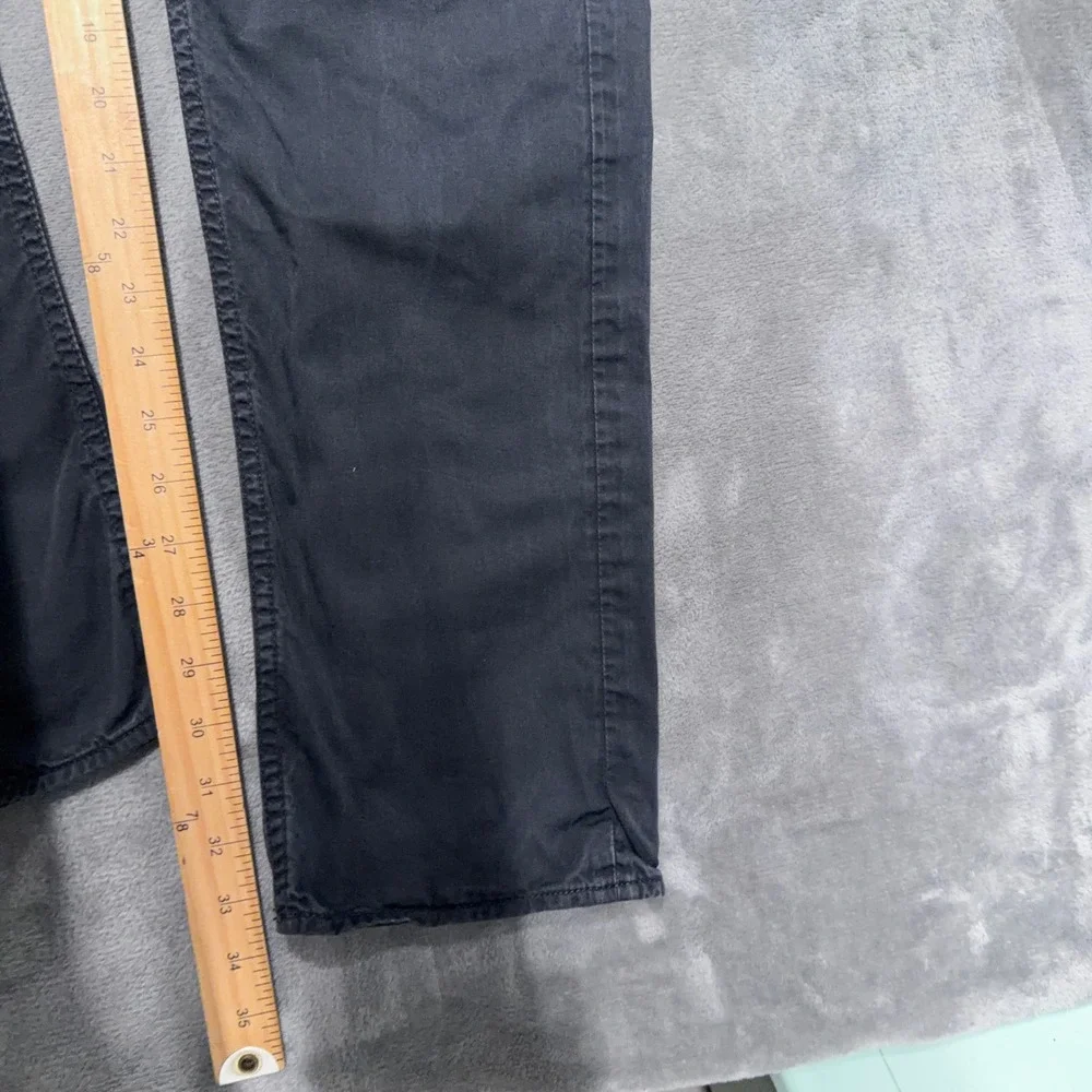Stone Island SL Trousers Men 32x34 Black‎ Cotton Chino Straight Leg Casual Pants